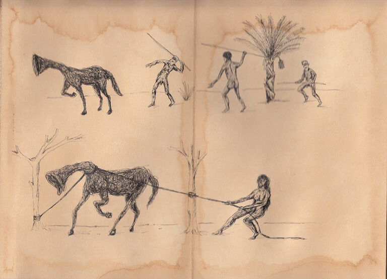 Drawing Study of Orang Runcuk (Excerpted from Stern’s Manuscript & Journal)