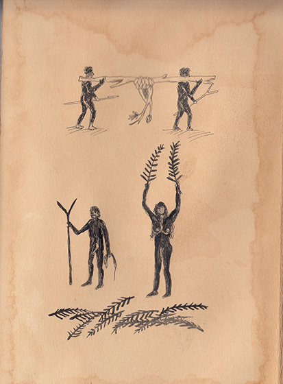 Drawing Study of Orang Runcuk (Excerpted from Stern’s Manuscript & Journal)