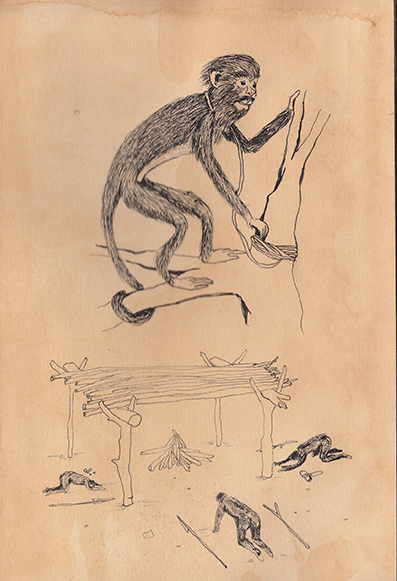 Drawing Study of Orang Runcuk (Excerpted from Stern’s Manuscript & Journal)