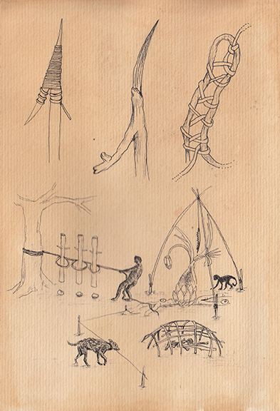 Drawing Study of Orang Runcuk (Excerpted from Stern’s Manuscript & Journal)