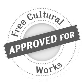 Digital badge that said it is approved for free cultural works